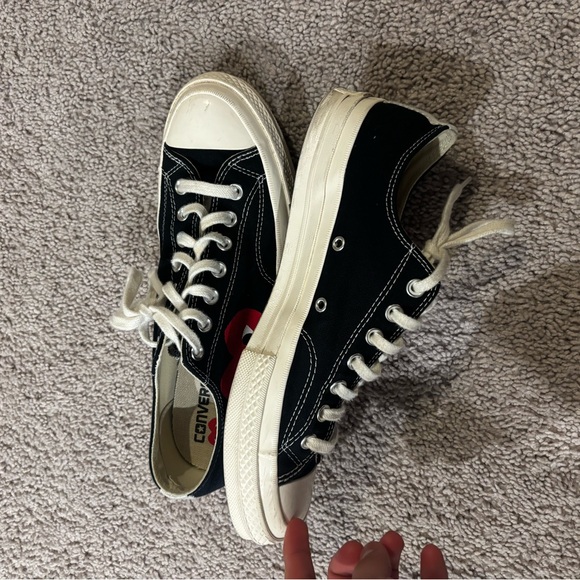 Converse Black and Red Heart Sneakers - Picture 3 of 5